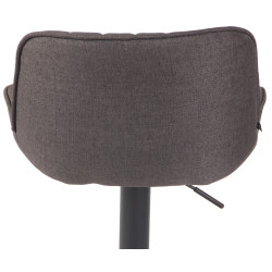 Tabouret de bar Lentini, tissu noir/gris foncé