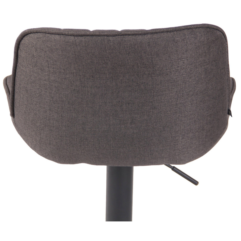 Tabouret de bar Lentini, tissu noir gris foncé