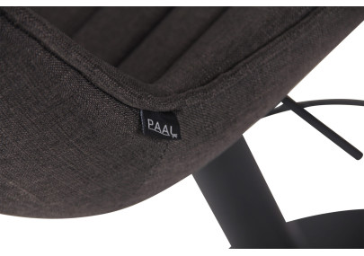 Tabouret de bar Lentini, tissu noir/gris foncé