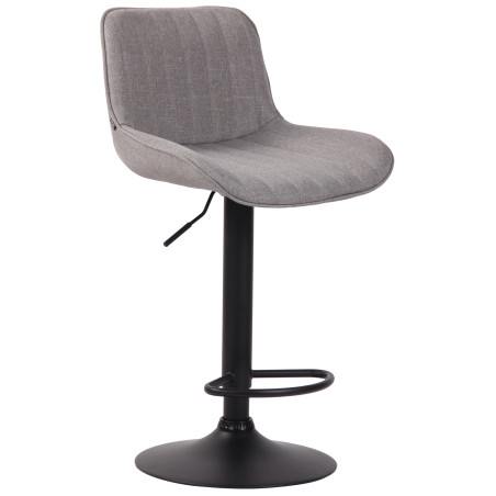 Tabouret de bar Lentini, tissu noir gris