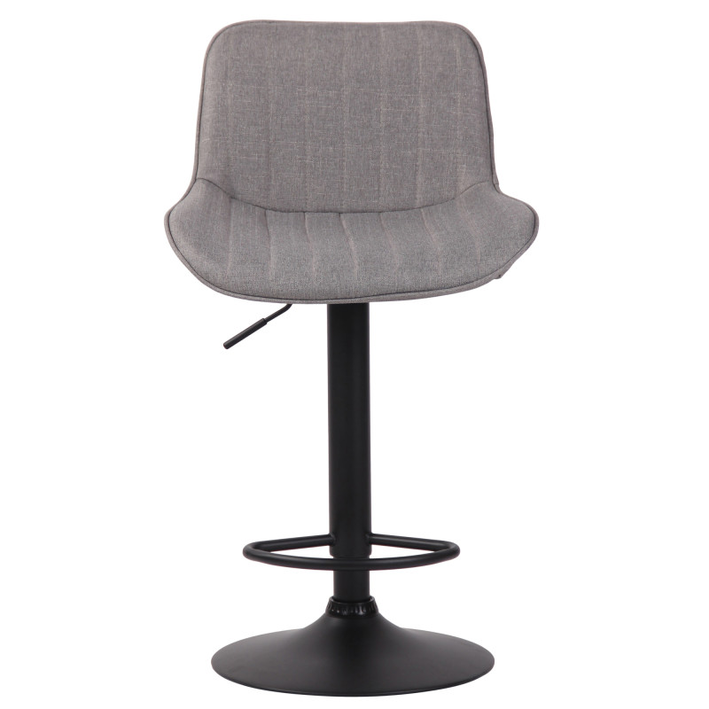 Tabouret de bar Lentini, tissu noir gris