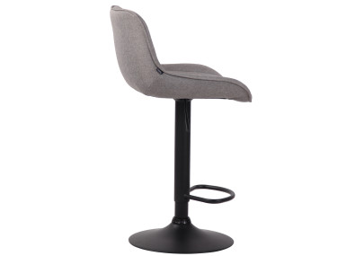Tabouret de bar Lentini, tissu noir et gris