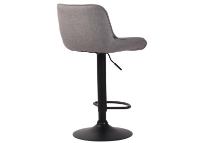 Tabouret de bar Lentini, tissu noir et gris
