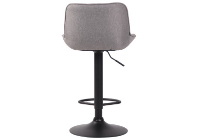 Tabouret de bar Lentini, tissu noir et gris