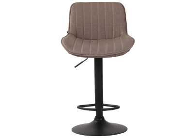Banqueta de bar Lentini, tecido preto taupe