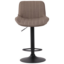Tabouret de bar Lentini, tissu noir taupe