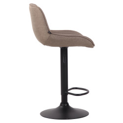 Tabouret de bar Lentini, tissu noir taupe