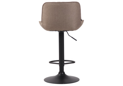 Tabouret de bar Lentini, tissu taupe noir
