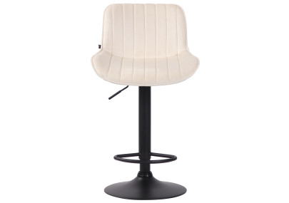 Tabouret de bar Lentini en velours, noir et crème