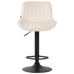 Tabouret de bar Lentini en velours, noir et crème