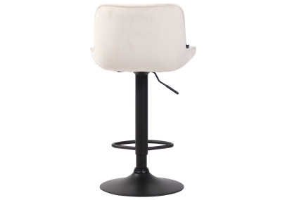 Taburete de bar Lentini de terciopelo, negro y crema