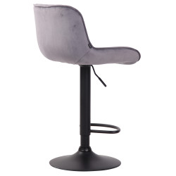 Tabouret de bar Lentini en velours noir gris foncé