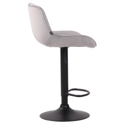 Tabouret de bar Lentini en velours noir gris