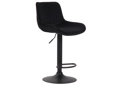 Taburete de bar Lentini de terciopelo, negro