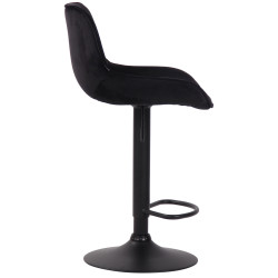 Tabouret de bar Lentini en velours noir noir