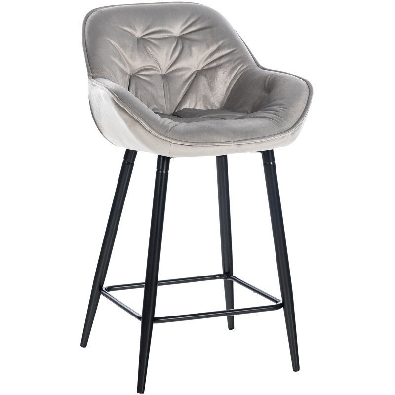 Tabouret de bar Gibson en velours gris
