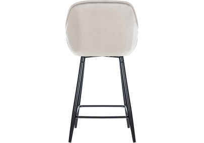 taburete de bar Gibson de terciopelo gris