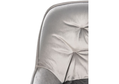 taburete de bar Gibson de terciopelo gris