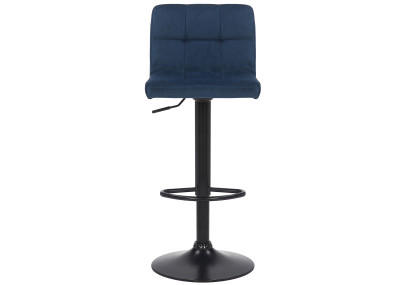 Juego de 2 taburetes de bar Feni de terciopelo, azules