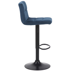 Juego de 2 taburetes de bar Feni de terciopelo, azules