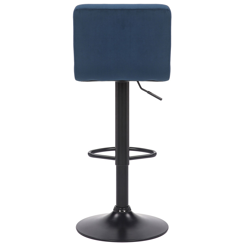 Juego de 2 taburetes de bar Feni de terciopelo, azules