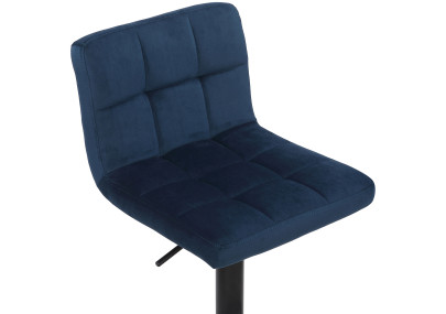 Juego de 2 taburetes de bar Feni de terciopelo, azules