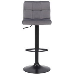 Set di 2 sgabelli da bar Feni in velluto, grigio