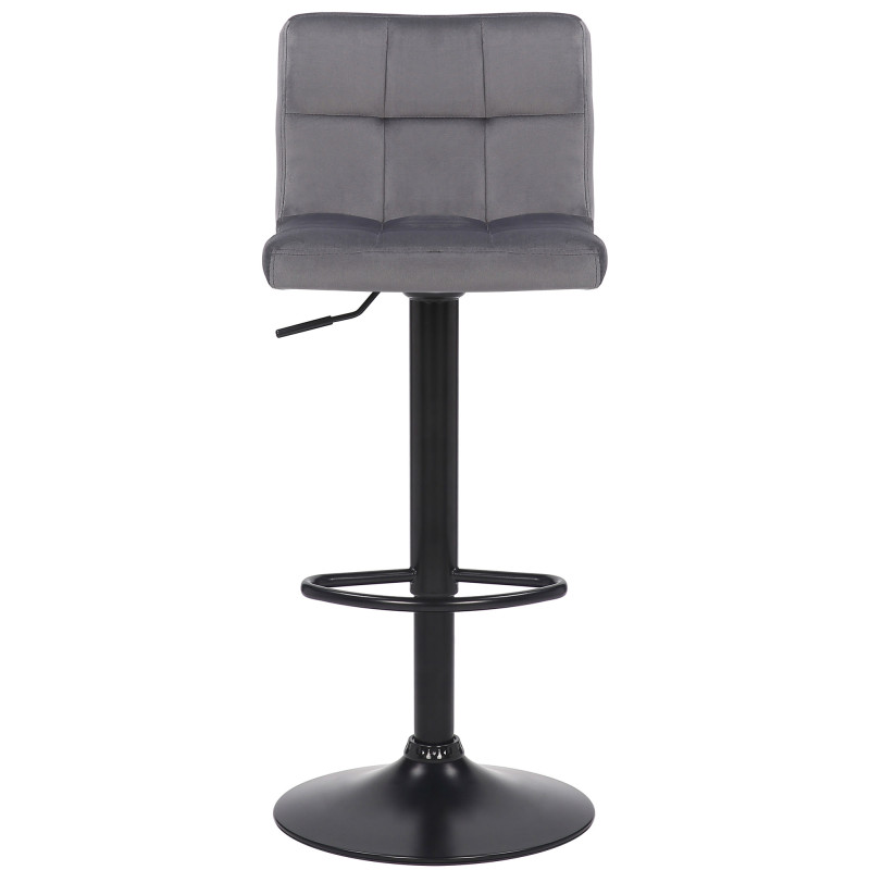Juego de 2 taburetes de bar Feni de terciopelo, gris