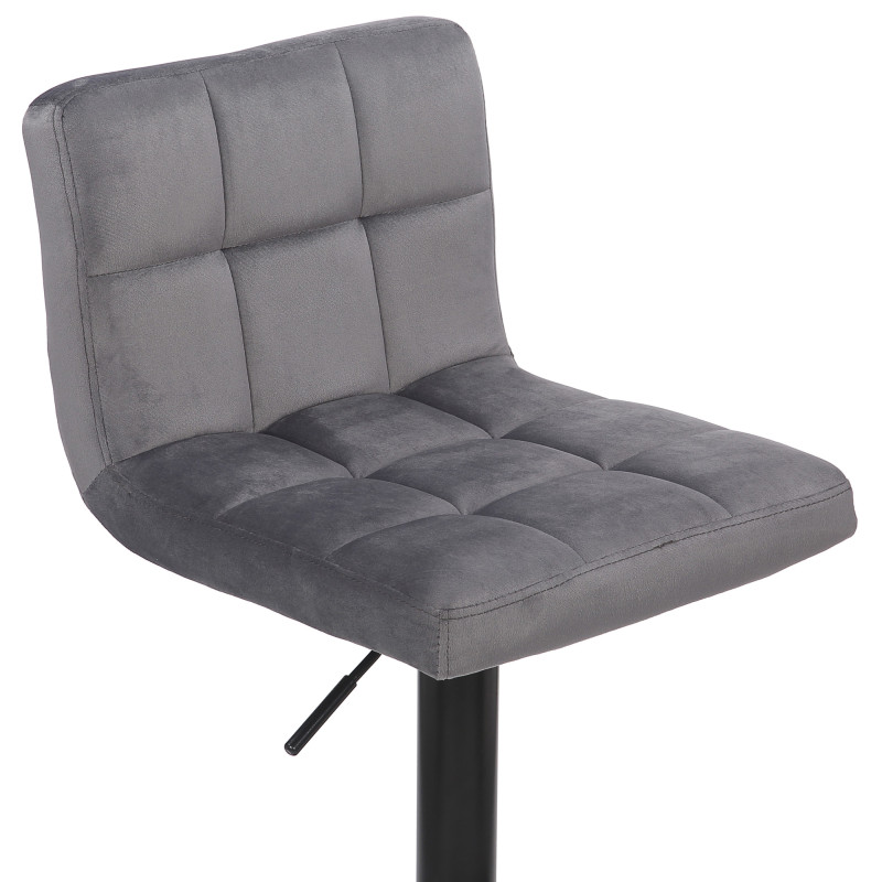 Lot de 2 tabourets de bar Feni en velours gris