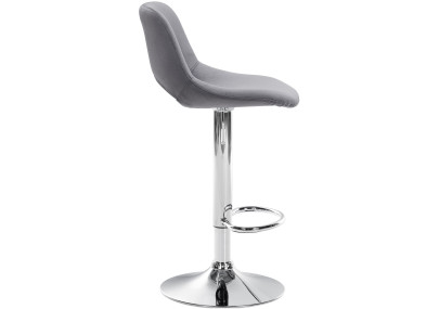 Lot de 2 tabourets de bar Camden en velours gris foncé chromé