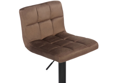 Ensemble de 2 tabourets de bar Feni en velours marron