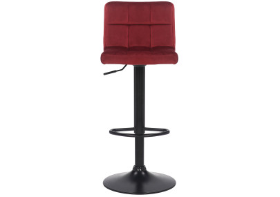Lot de 2 tabourets de bar Feni en velours rouge