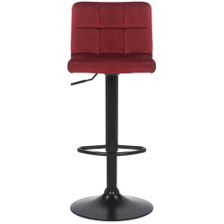 Ensemble de 2 tabourets de bar Feni en velours rouge