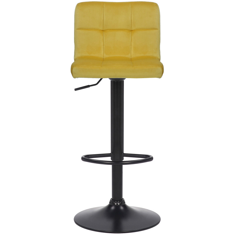 Conjunto de 2 banquetas de bar Feni em veludo amarelo.