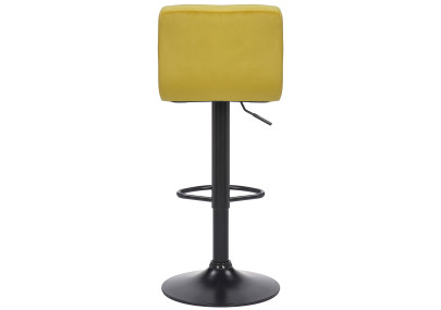 Ensemble de 2 tabourets de bar Feni en velours jaune