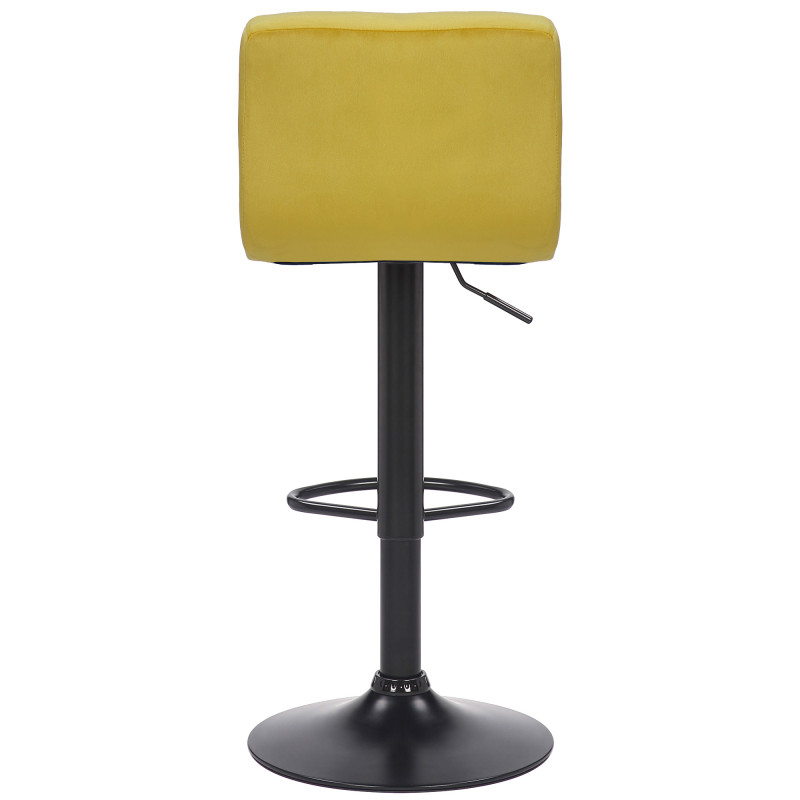 Conjunto de 2 banquetas de bar Feni em veludo amarelo.