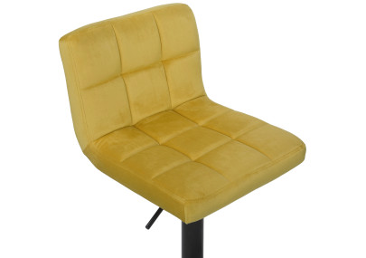 Ensemble de 2 tabourets de bar Feni en velours jaune