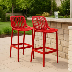 Ensemble de 2 tabourets de bar Air rouge