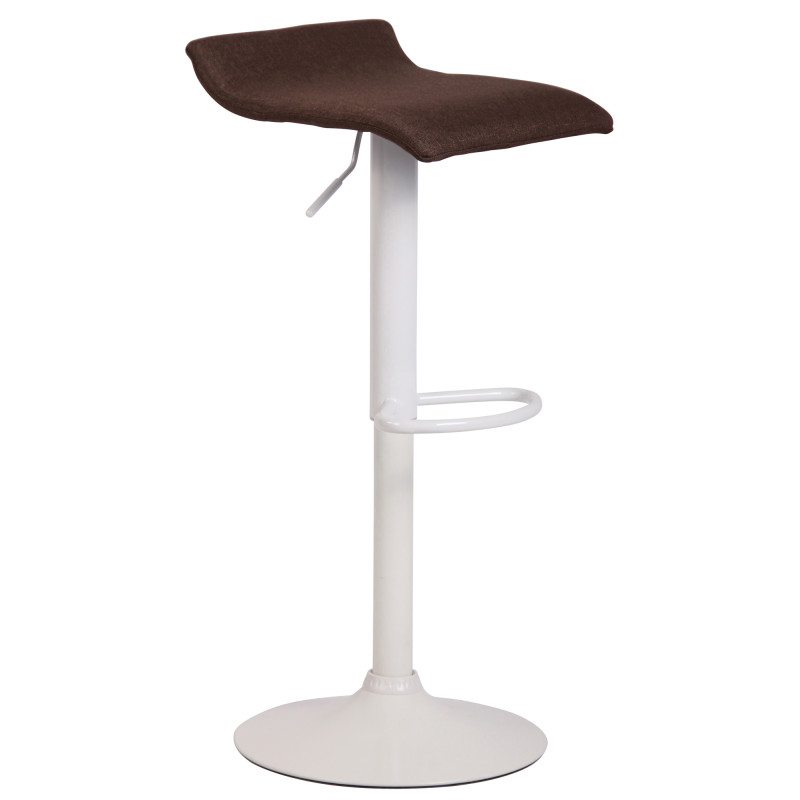 Tabouret de bar Dyn V2, tissu blanc brun