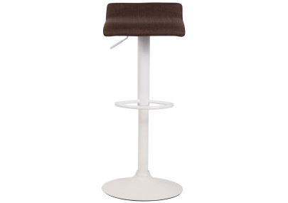 Tabouret de bar Dyn V2, tissu, blanc/marron