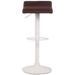 Tabouret de bar Dyn V2, tissu, blanc/marron