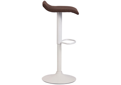 Tabouret de bar Dyn V2, tissu, blanc/marron