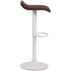 Tabouret de bar Dyn V2, tissu, blanc/marron