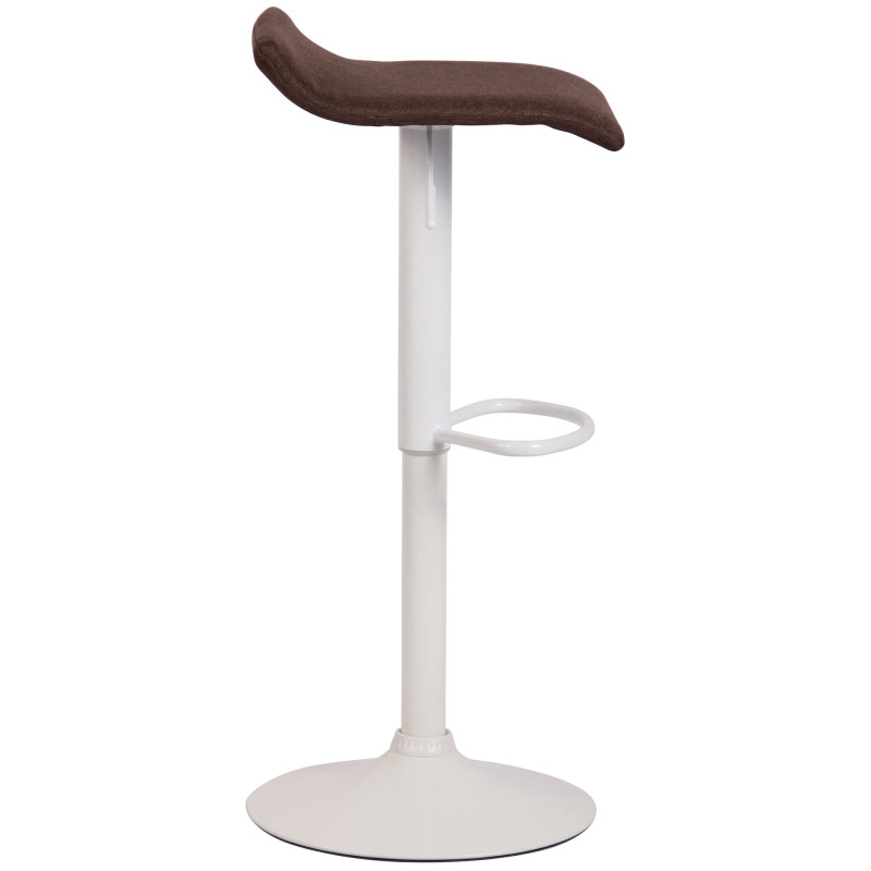 Tabouret de bar Dyn V2, tissu, blanc/marron