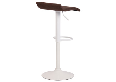 Tabouret de bar Dyn V2, tissu, blanc/marron