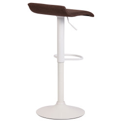 Tabouret de bar Dyn V2, tissu, blanc/marron