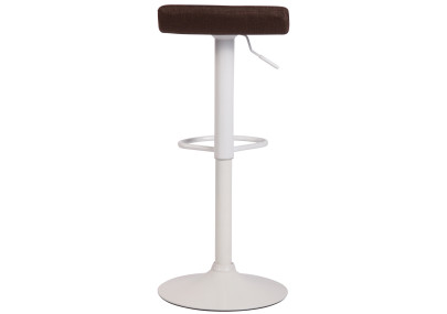 Tabouret de bar Dyn V2, tissu, blanc/marron
