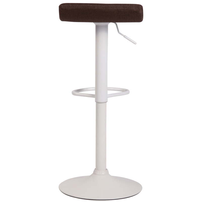 Tabouret de bar Dyn V2, tissu blanc brun