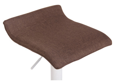 Tabouret de bar Dyn V2, tissu, blanc/marron