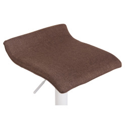 Tabouret de bar Dyn V2, tissu, blanc/marron